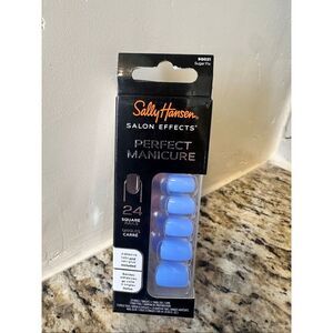 Sally Hansen 24 Square Press on Nails With Glue Purple/Blue Color New